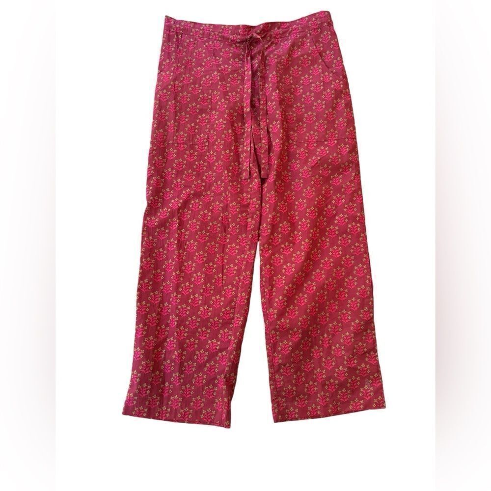 OLIVIA JAMES THE LABEL Midge Pants in pink Indian floral blockprint XS